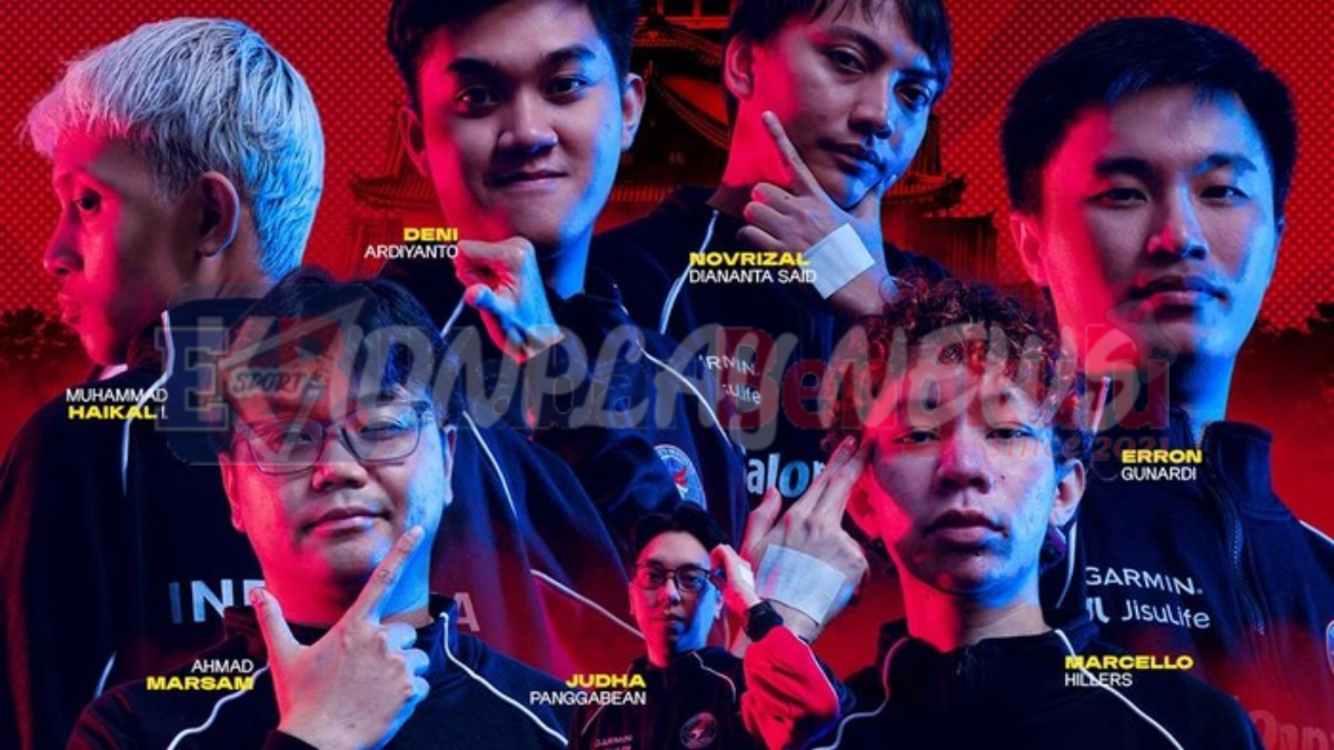 Arena esports dengan monitor gaming menggambarkan konteks jadwal Pokemon Unite Indonesia Singapura